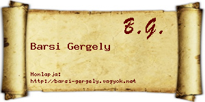 Barsi Gergely névjegykártya